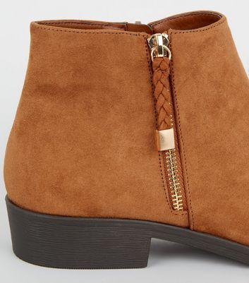 tan suede flat ankle boots