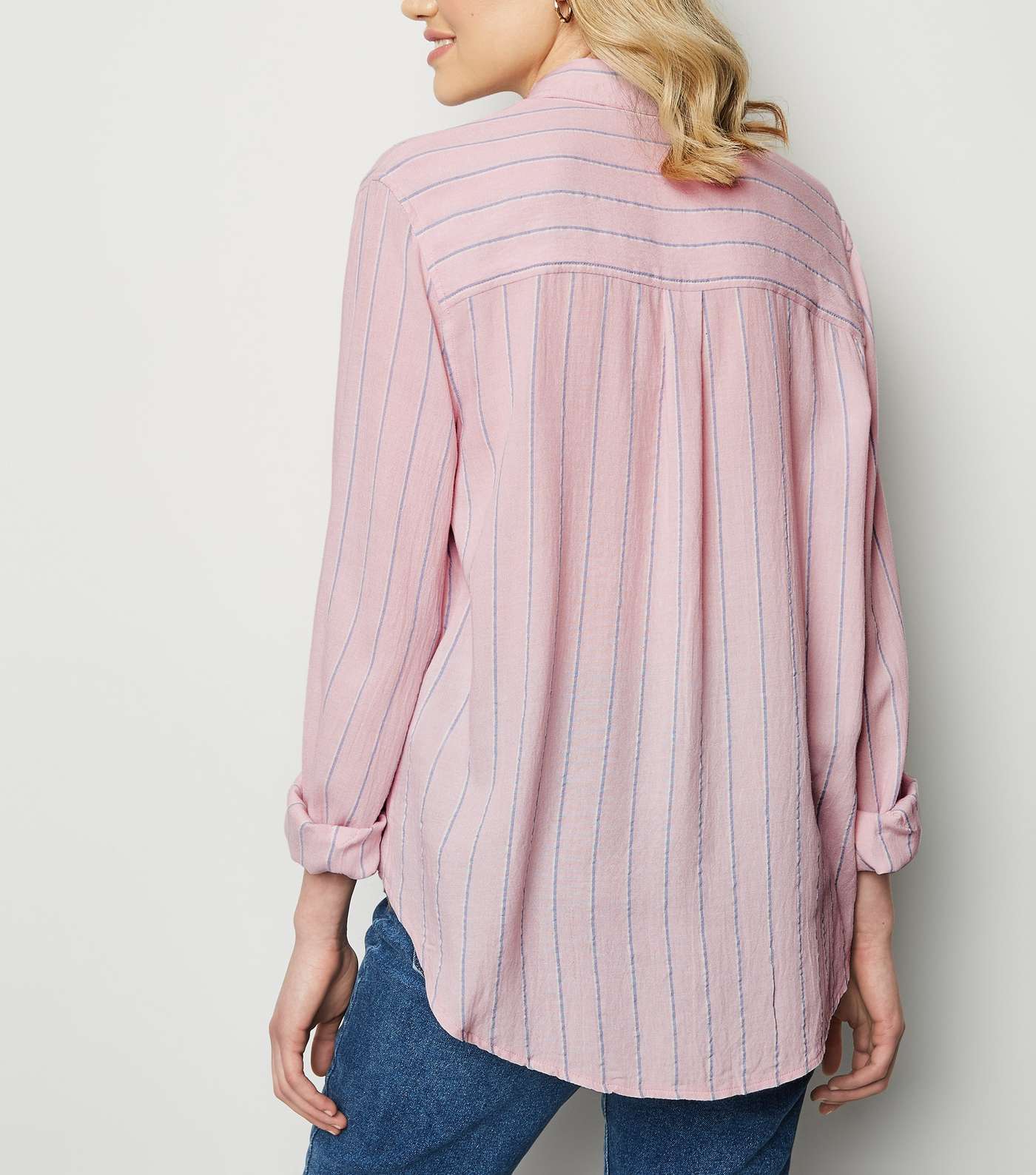 Pink Stripe Pocket Front Shirt  Image 5