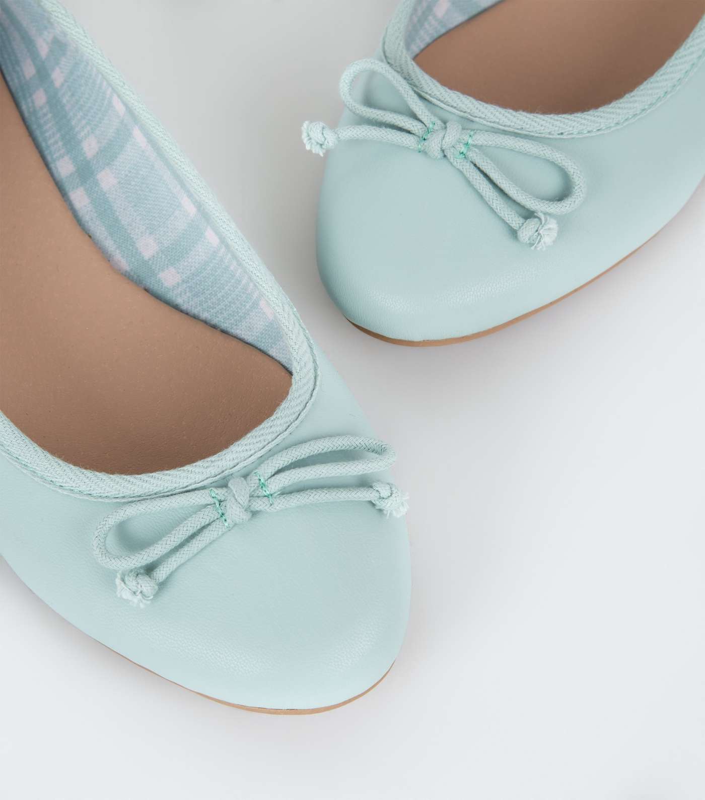 Mint Green Leather-look Ballet Pumps Image 3