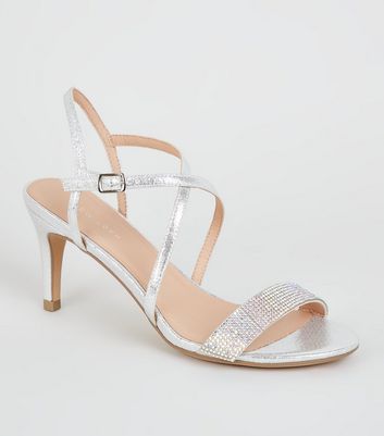 silver strappy shoes uk
