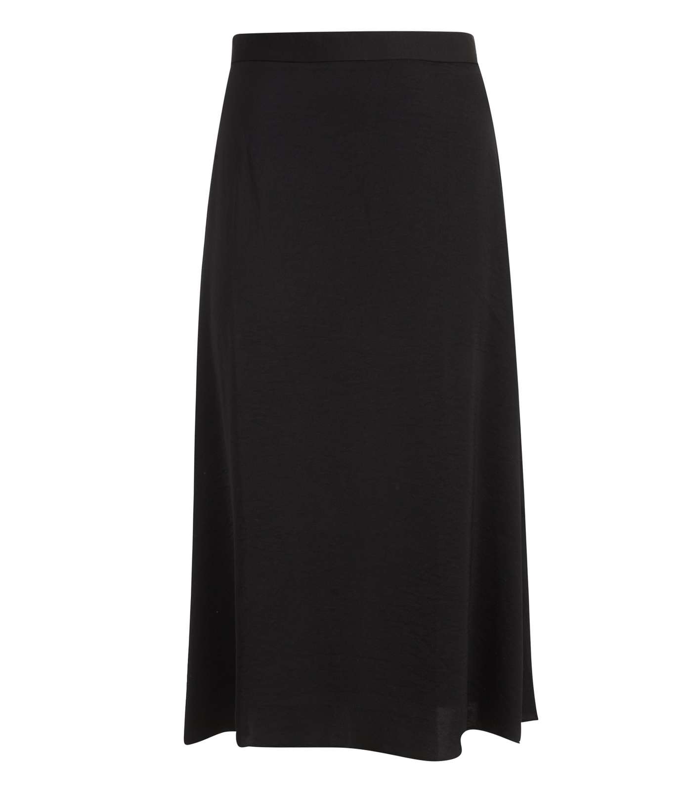 Black Satin Midi Skirt 