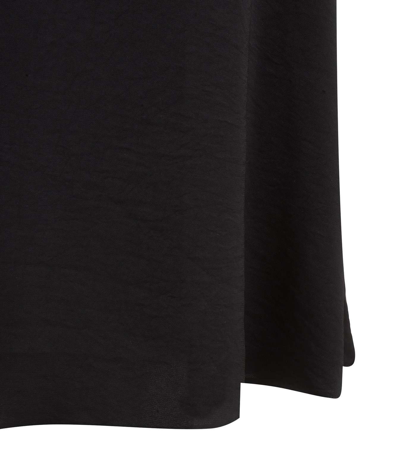 Black Satin Midi Skirt  Image 3