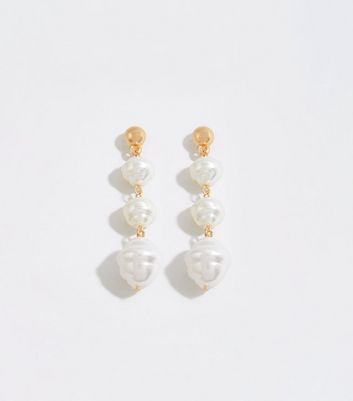 pearl earrings new look