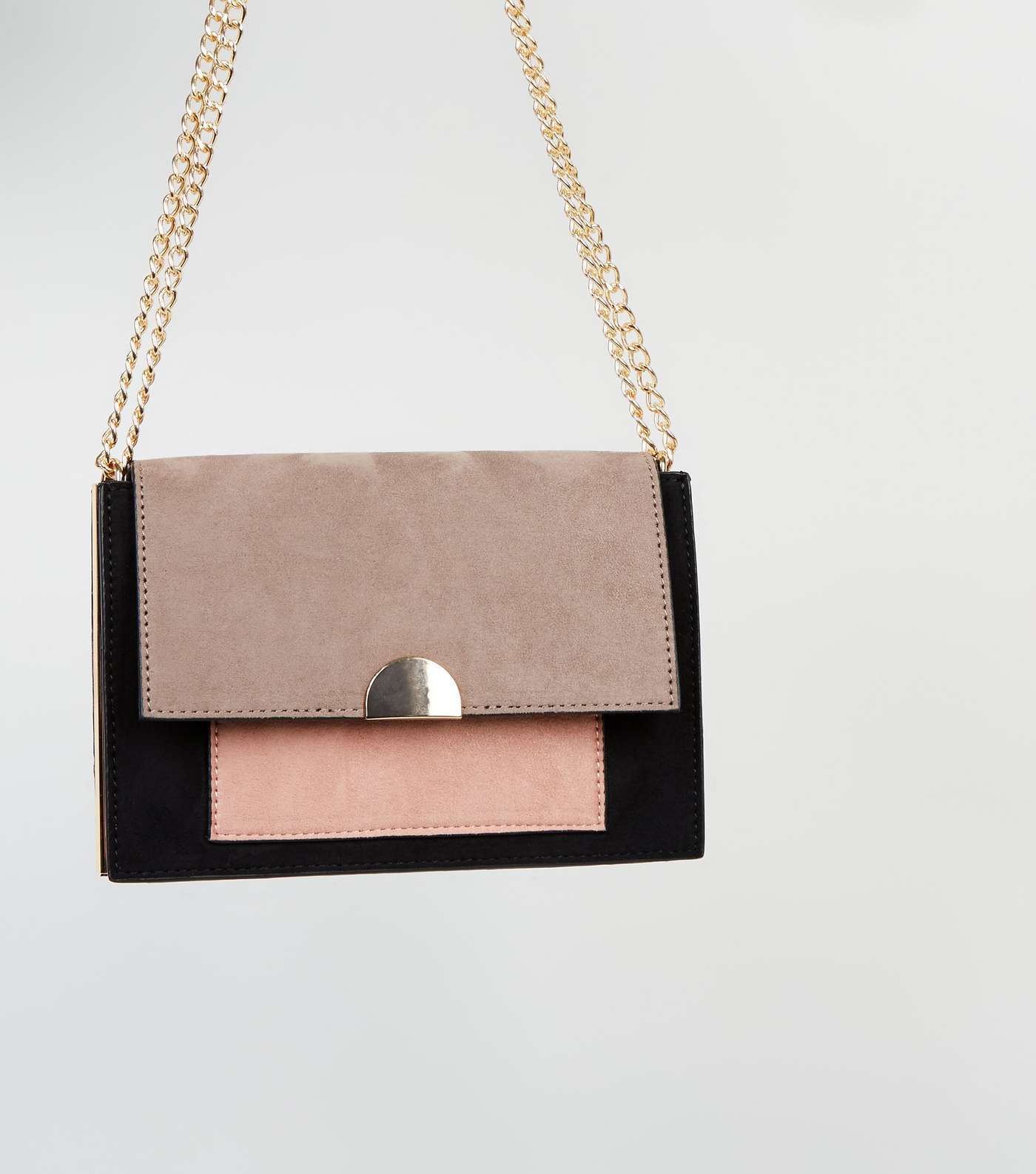 Pink Colour Block Chain Shoulder Bag  Image 4