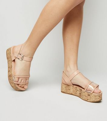 cream flatform sandals