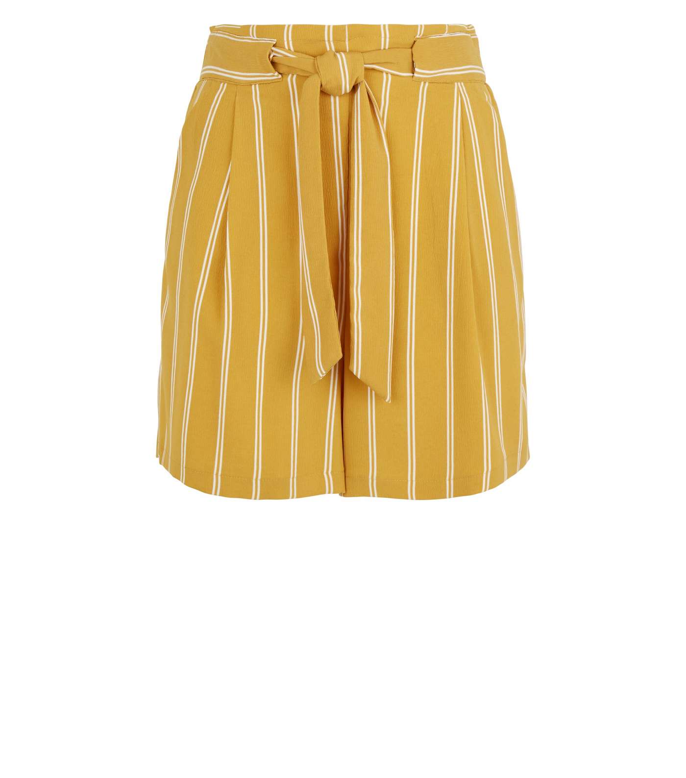 Mustard Stripe Paperbag Shorts Image 4