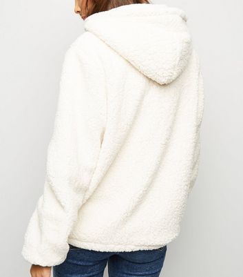 white teddy fleece jacket