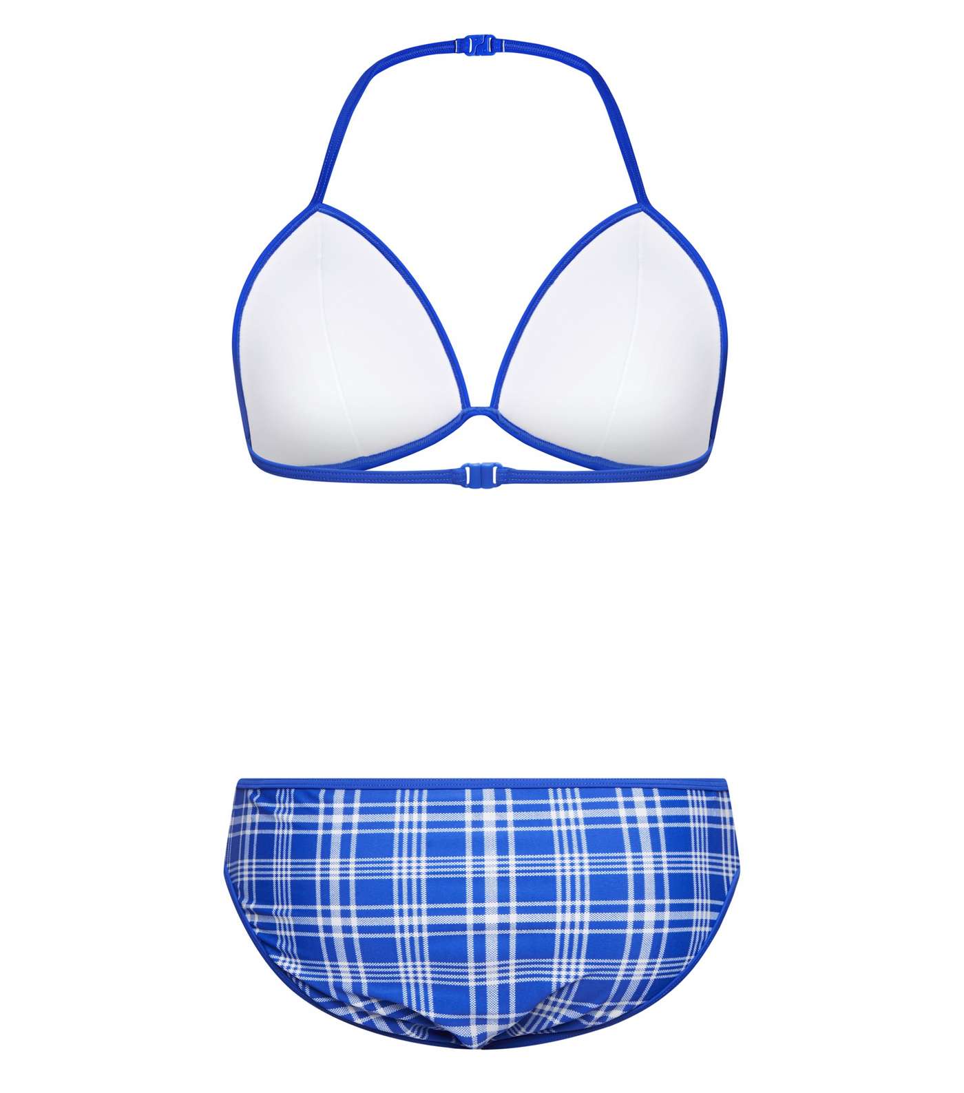 Girls Bright Blue Check Bikini Set  Image 2