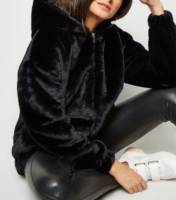 new look fur bomber jacket