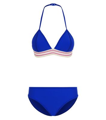 bright blue bikini set