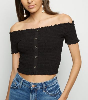 new look black bardot top