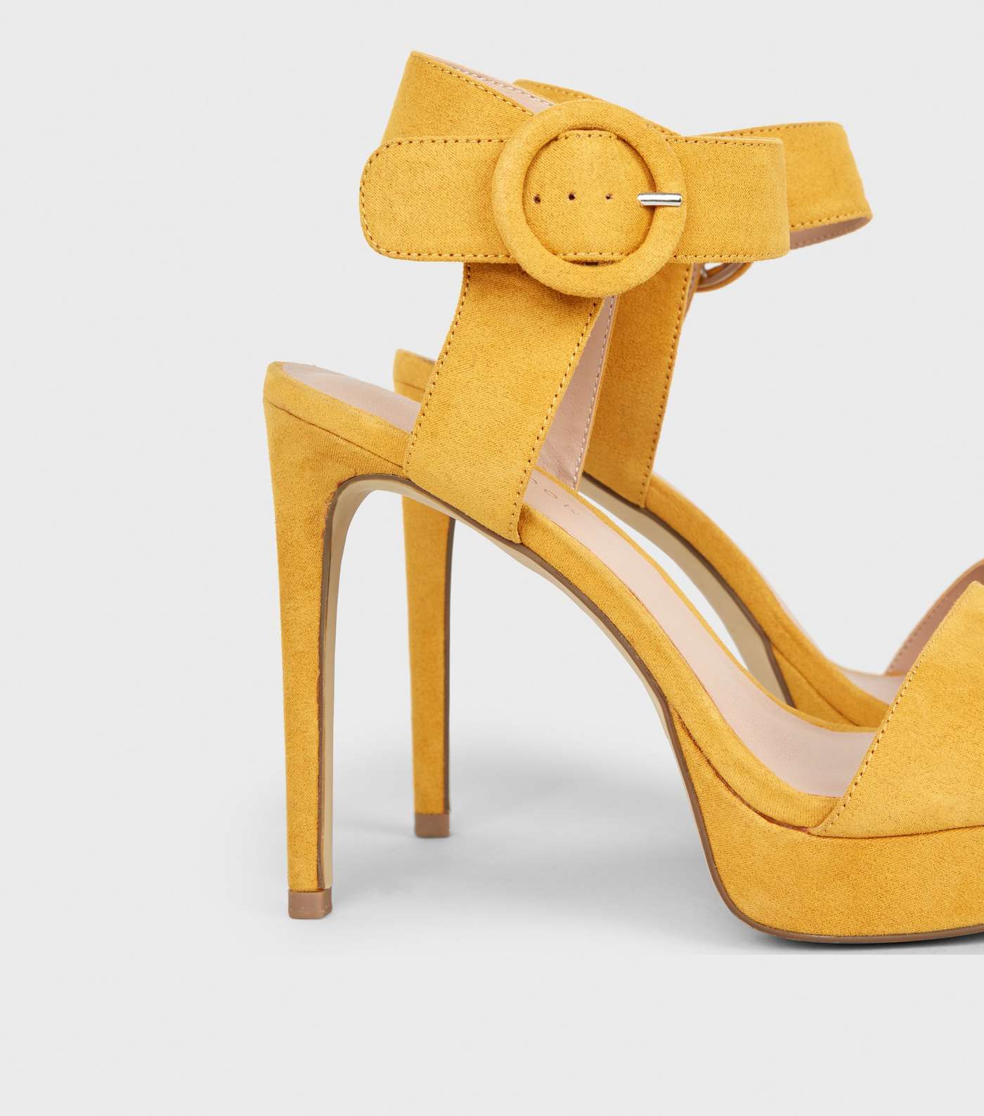 Yellow Suedette Platform Stiletto Sandals Image 4