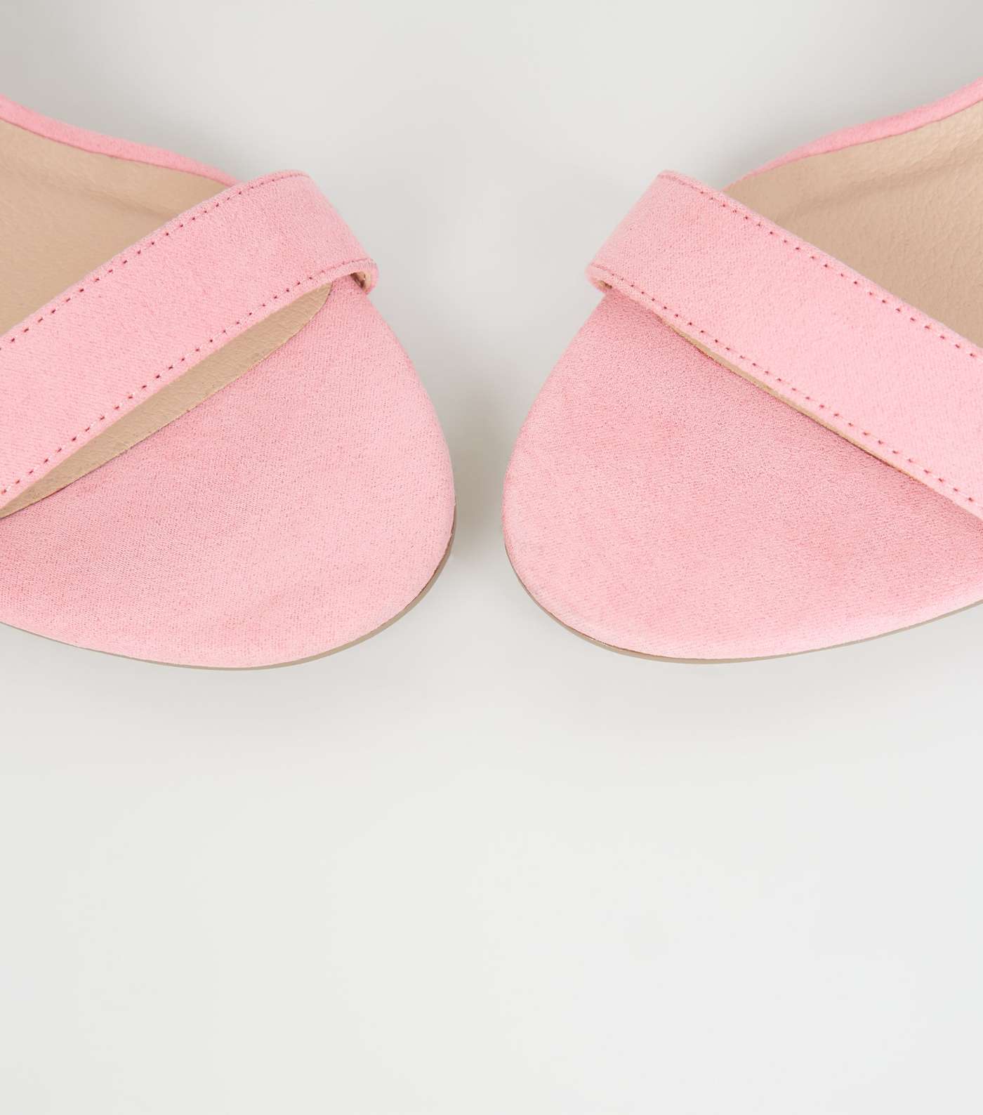 Pale Pink Suedette Ankle Strap Stiletto Heels Image 3
