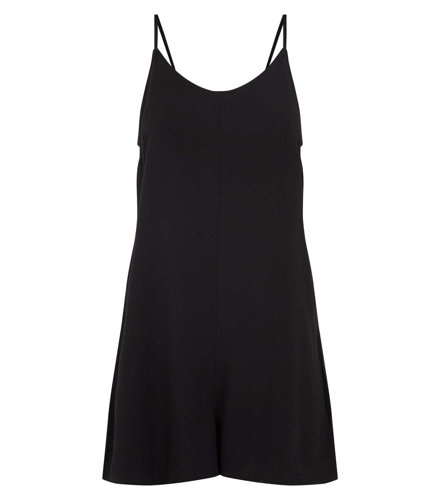 Black Strappy Woven Playsuit  Image 4