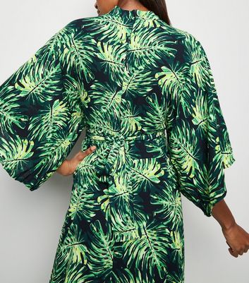 Blue Vanilla Green Tropical Leaf Kimono Dress New Look shop for Blue Vanilla Green Tropical Leaf Kimono Dress New Look at Shopo