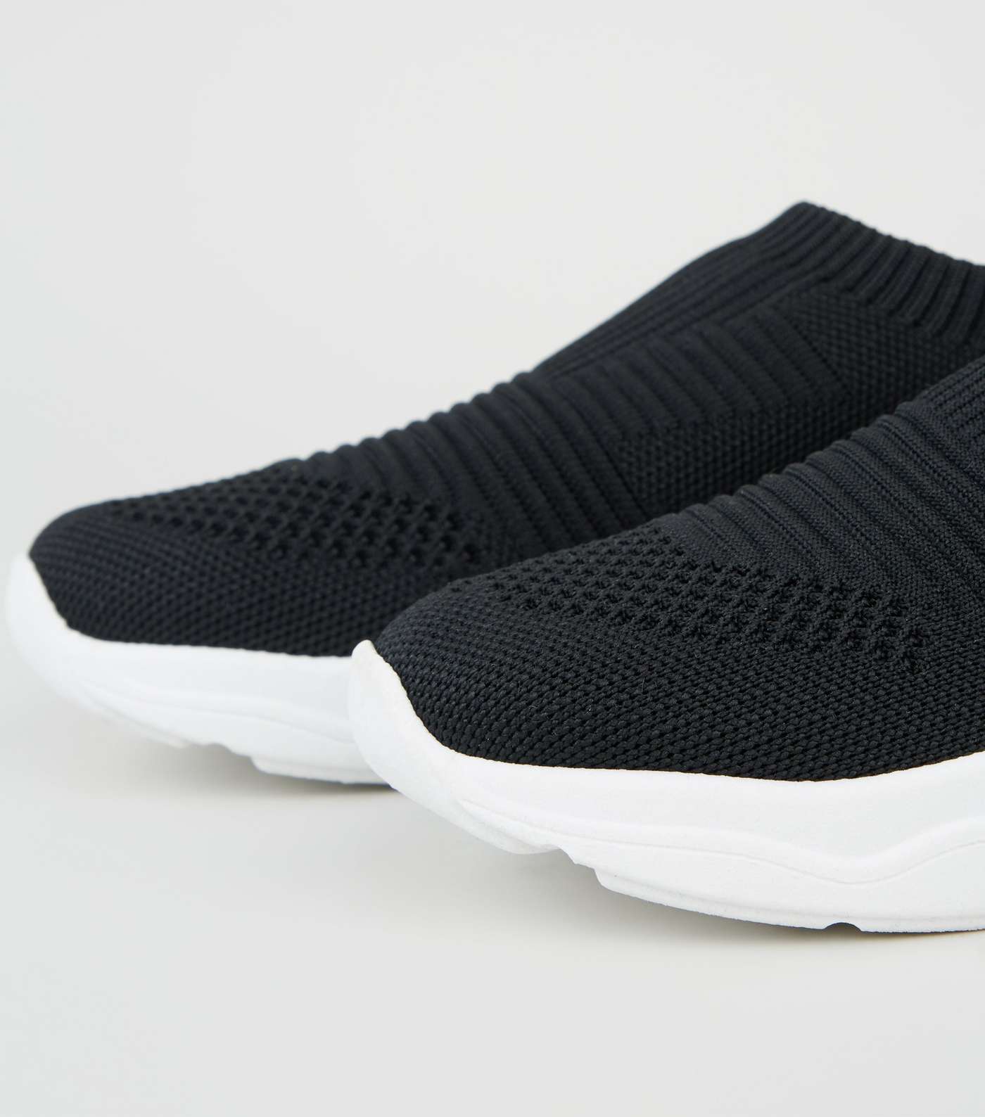 Black Knit Sock Trainers Image 3