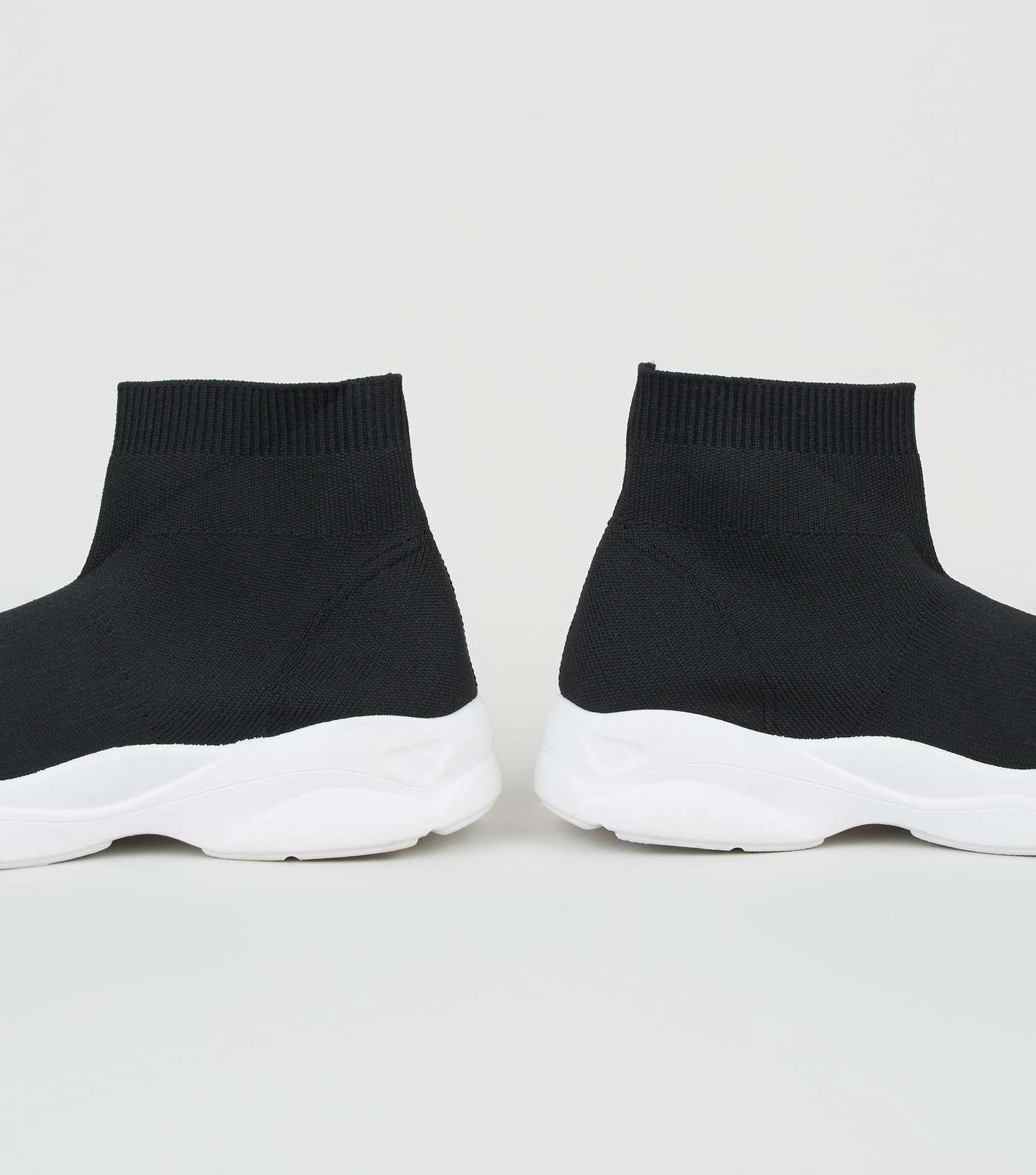 Black Knit High Top Sock Trainers Image 4