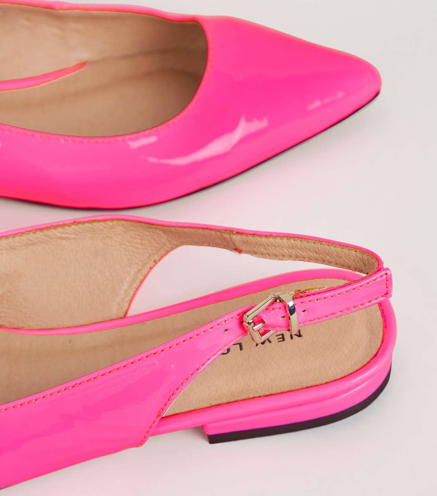 Bright Pink Neon Leather-Look Slingbacks Image 4