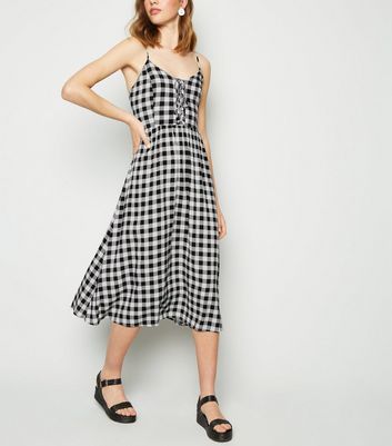 Black and white check dress 2024 new look