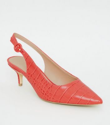 red wide fit kitten heels