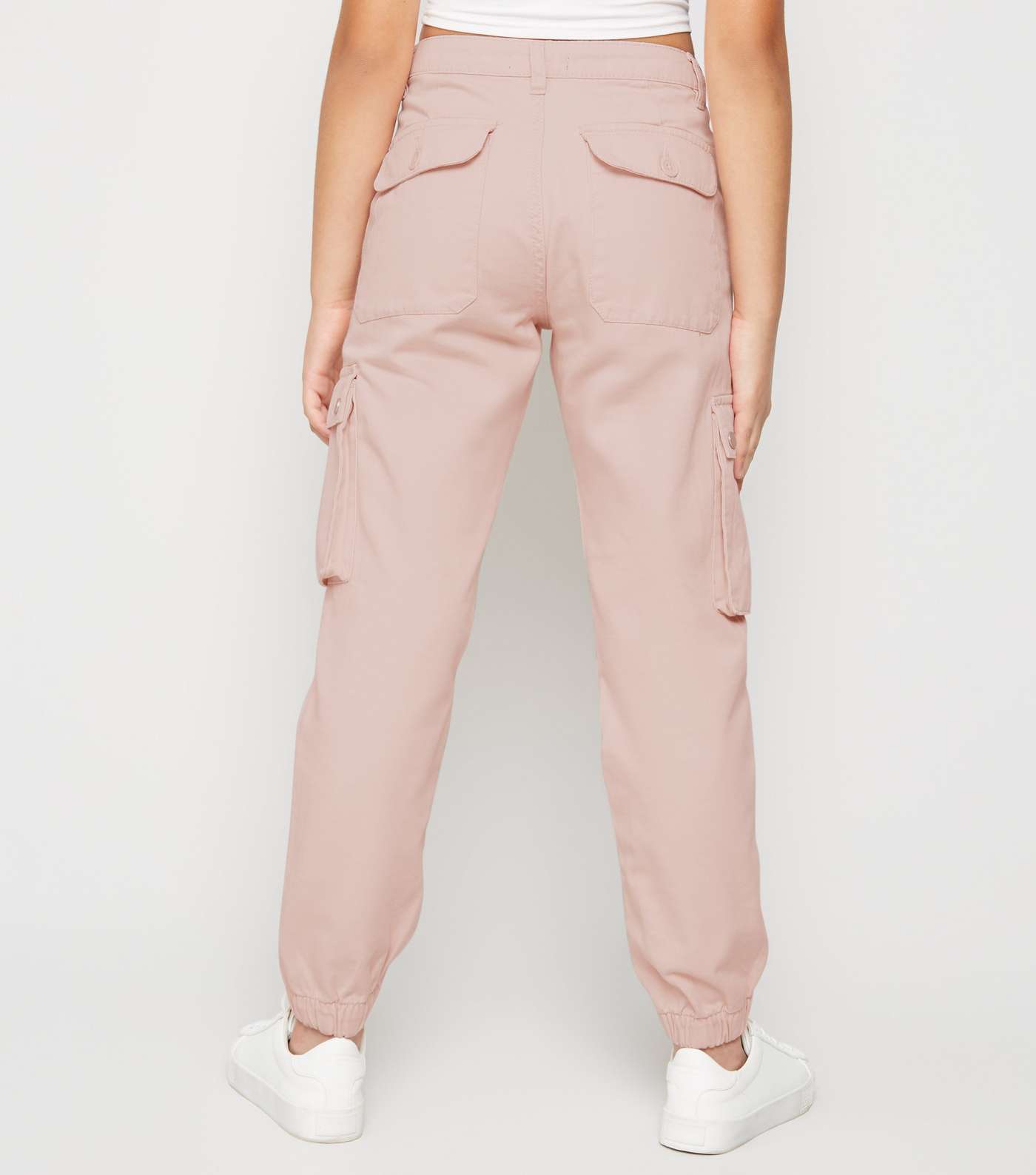 Girls Pink Ripped Utility Trousers Image 3