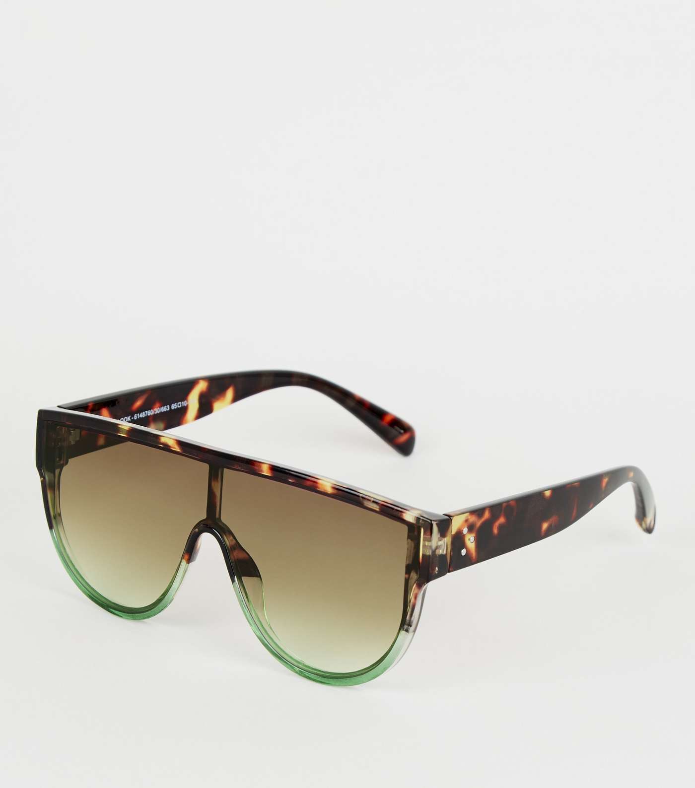 Green Faux Tortoiseshell Flat Top Sunglasses