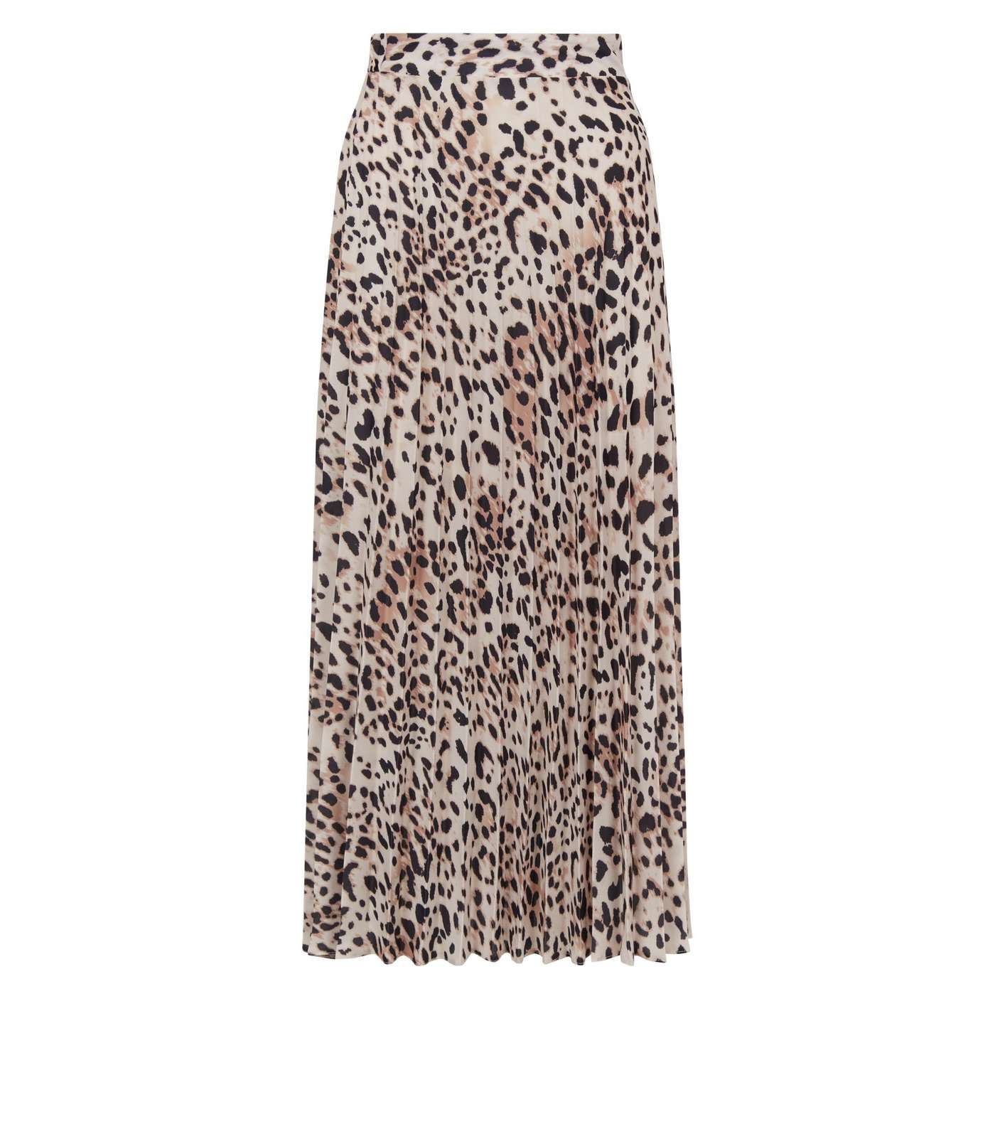 Brown Leopard Print Pleated Midi Skirt Image 4
