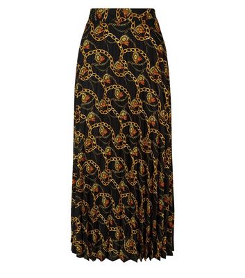 Gold pleated skirt outlet new look