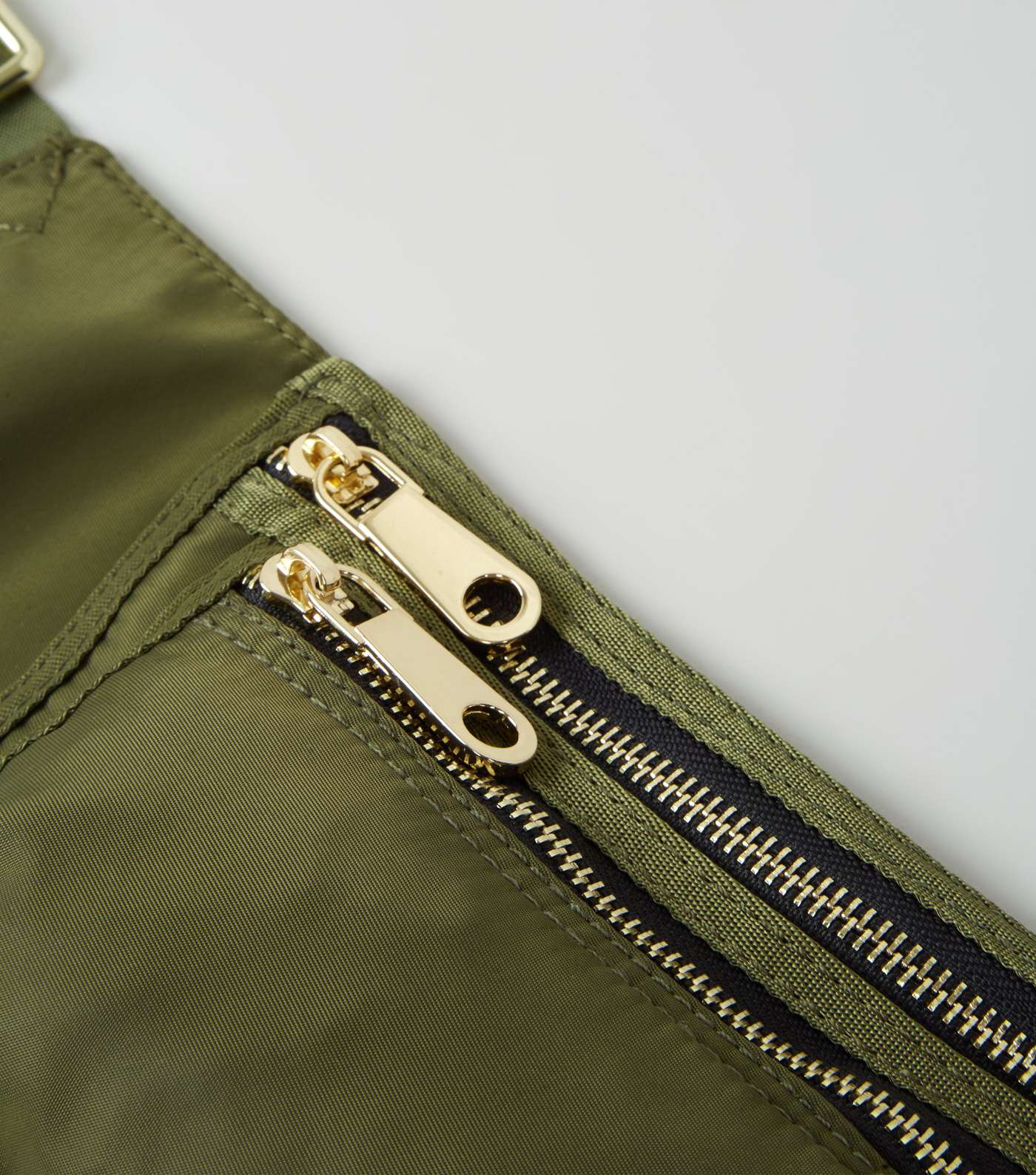 Khaki High Shine Utility Zip Bum Bag Image 4