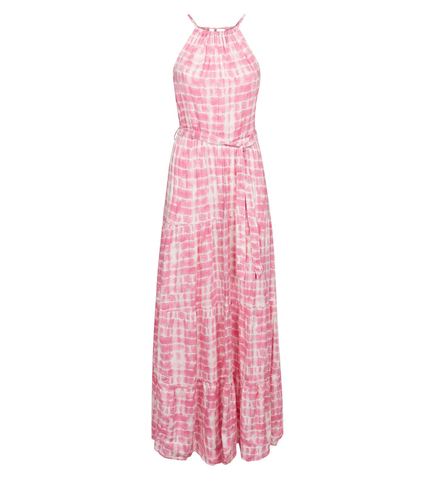 Pink Tie Dye Halterneck Maxi Dress  Image 4
