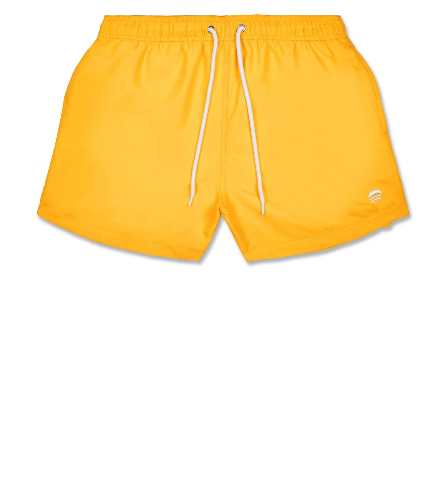 Yellow Embroidered Circle Swim Shorts Image 4