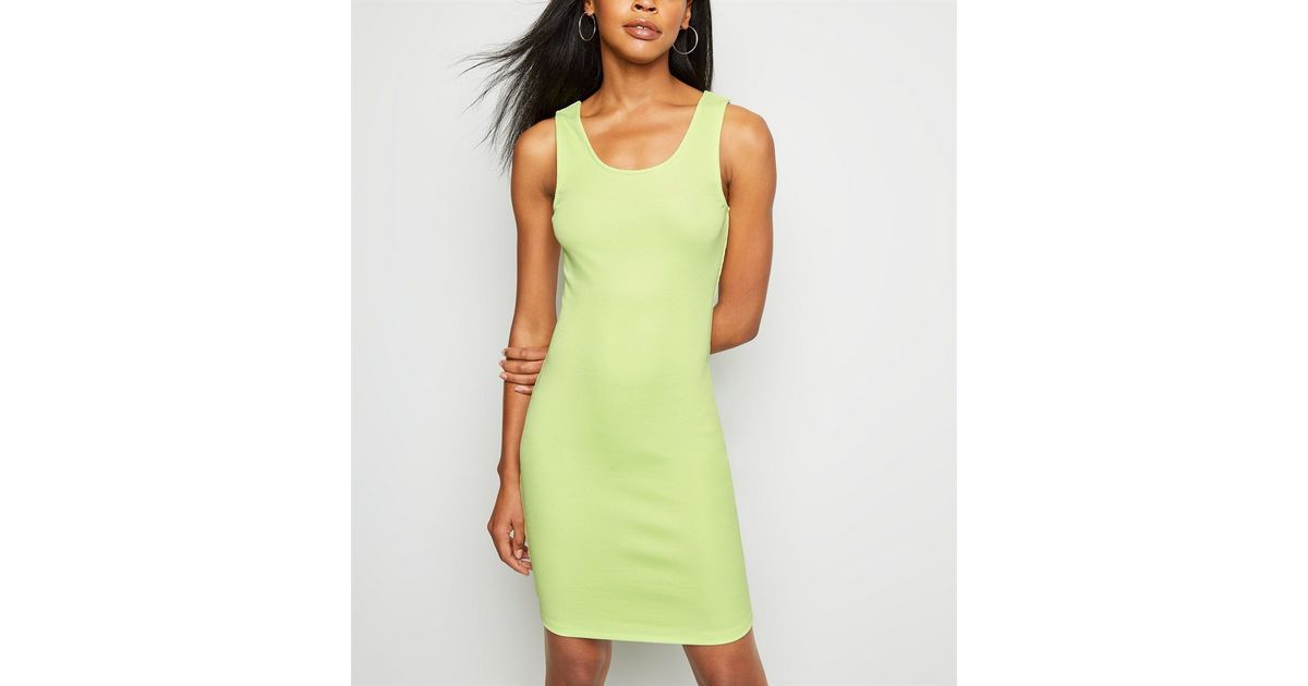 Mint Green Ribbed Bodycon Dress New Look