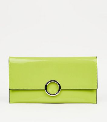 new look green clutch bag