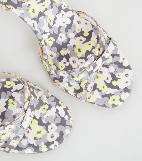 Sandales à Talons Hauts Alexandra Neel - Imprimé Floral Satiné - Taille 9.5 US (39.5) - Occasion
