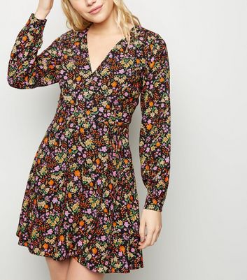 new look floral wrap dress