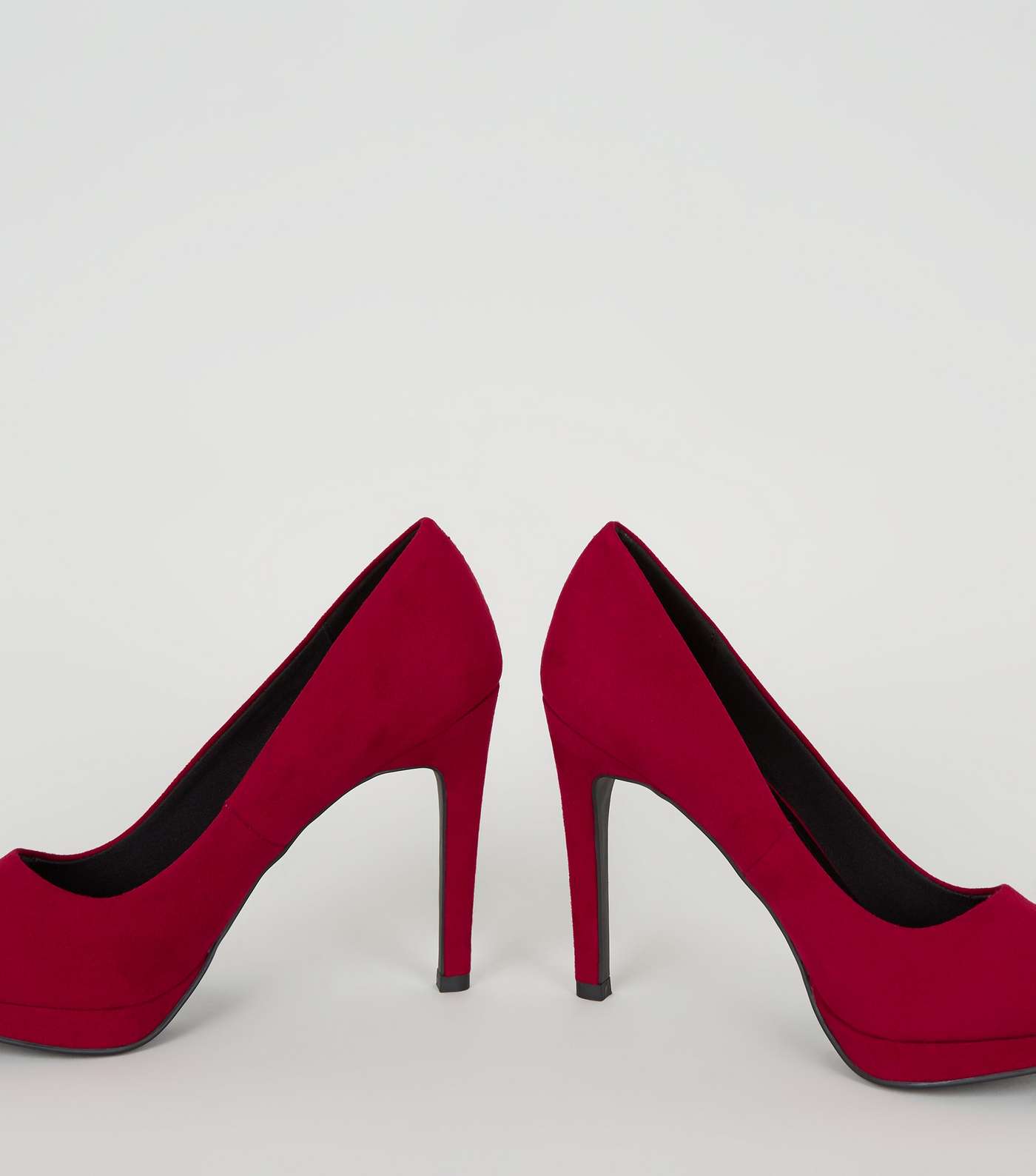 Red Suedette Platform Court Shoes Image 4