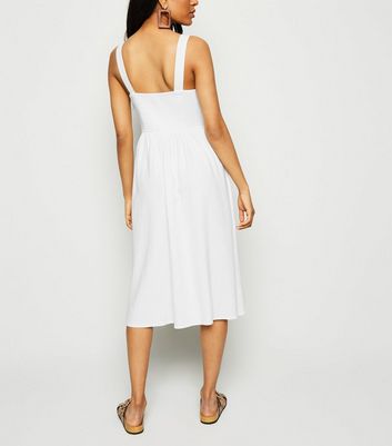 new look white linen dress