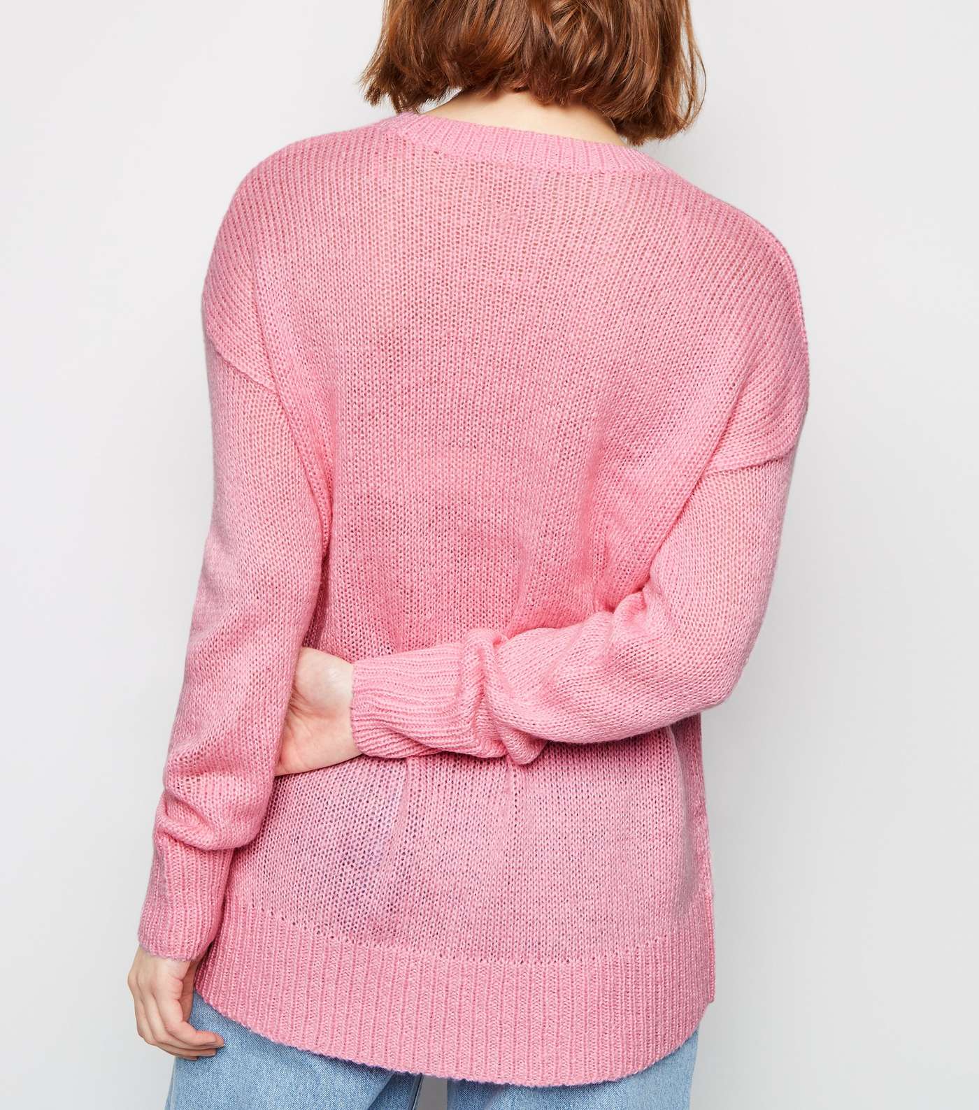 Bright Pink Knitted Jumper  Image 3
