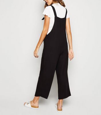 new look black linen jumpsuit