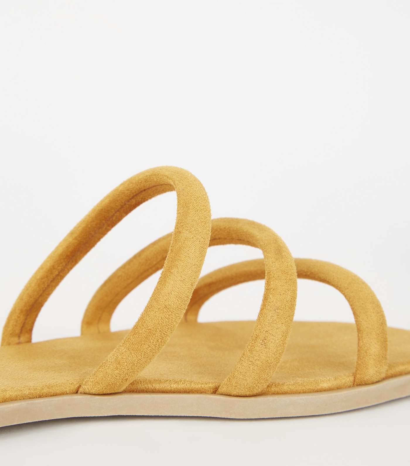 Mustard Suedette Tube Strap Sandals Image 3