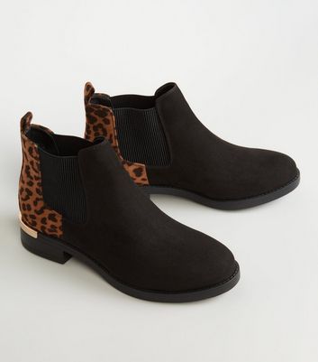 leopard print chelsea boots new look