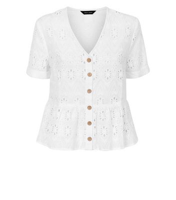 broderie peplum top