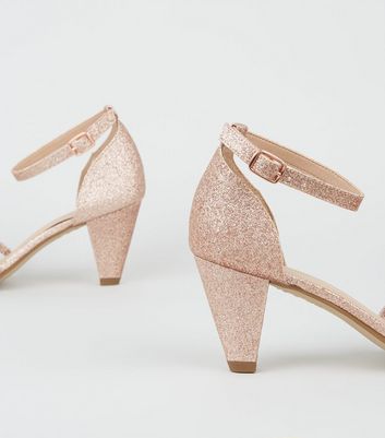 girls gold glitter heels