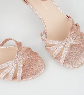 girls rose gold glitter shoes