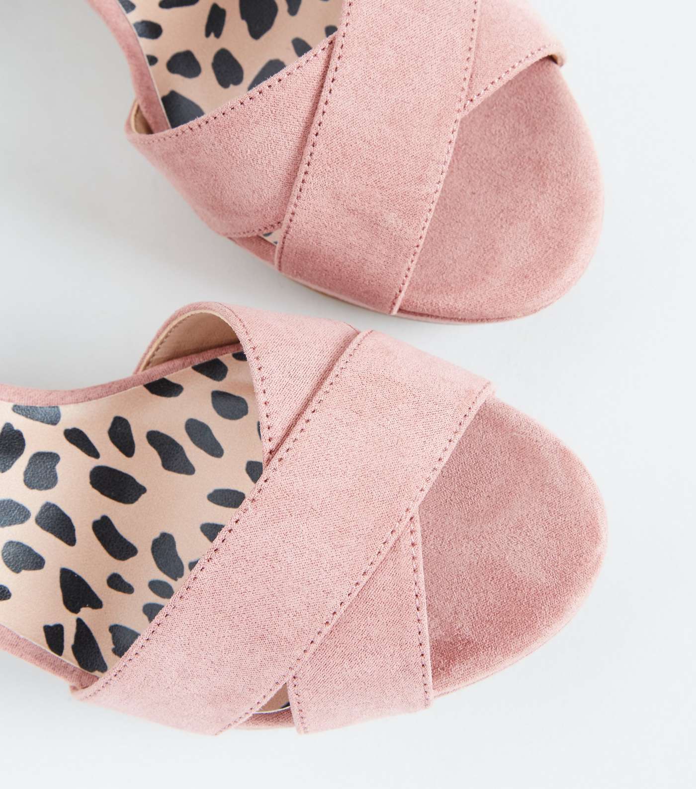 Girls Pink Leopard Print Insole Platform Sandals Image 4