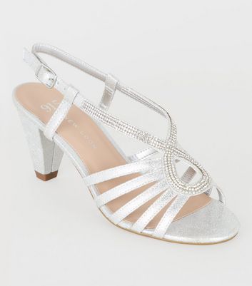 girls silver heeled shoes
