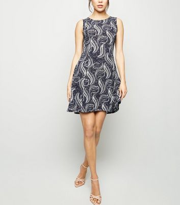 Blue Vanilla Navy Paisley Skater Dress New Look shop for Blue Vanilla Navy Paisley Skater Dress New Look at Shopo