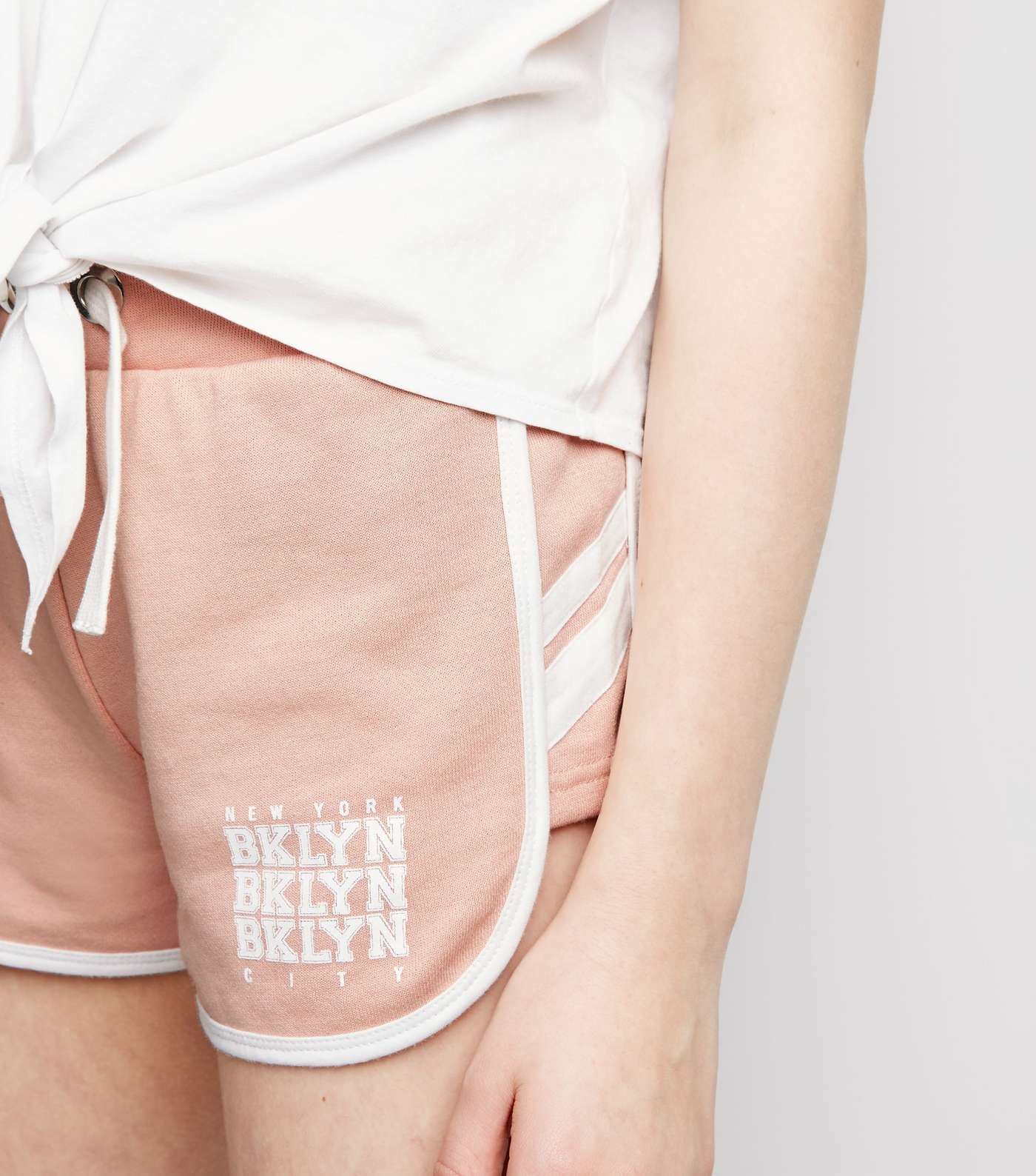 Girls Pale Pink Brooklyn Jersey Shorts Image 3