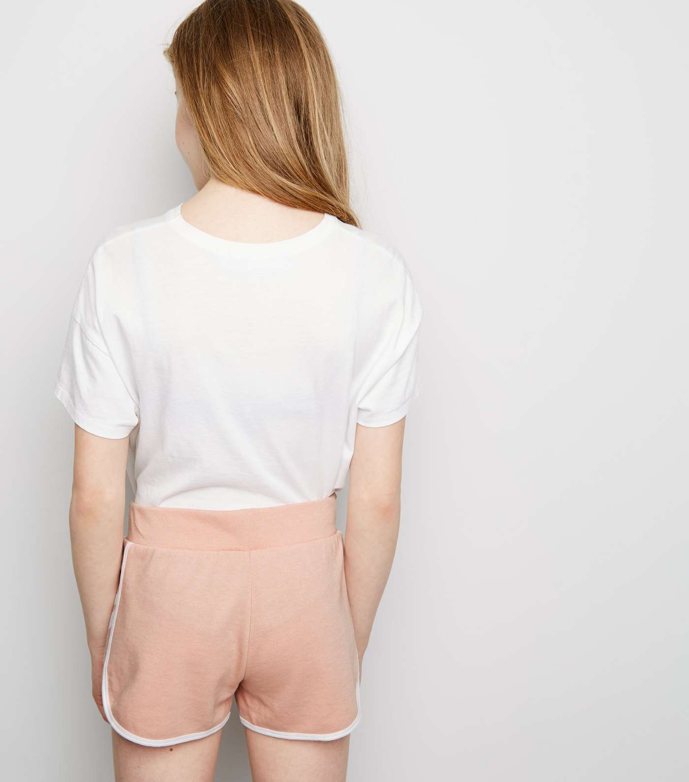 Girls Pale Pink Brooklyn Jersey Shorts Image 5