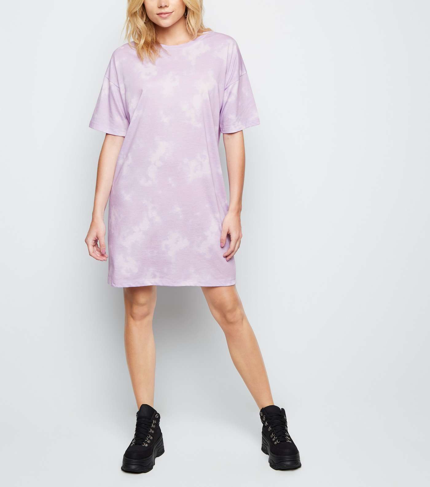 Purple Tie Dye Jersey T-Shirt Dress  Image 2